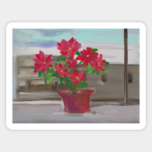 spring poinsetta Sticker